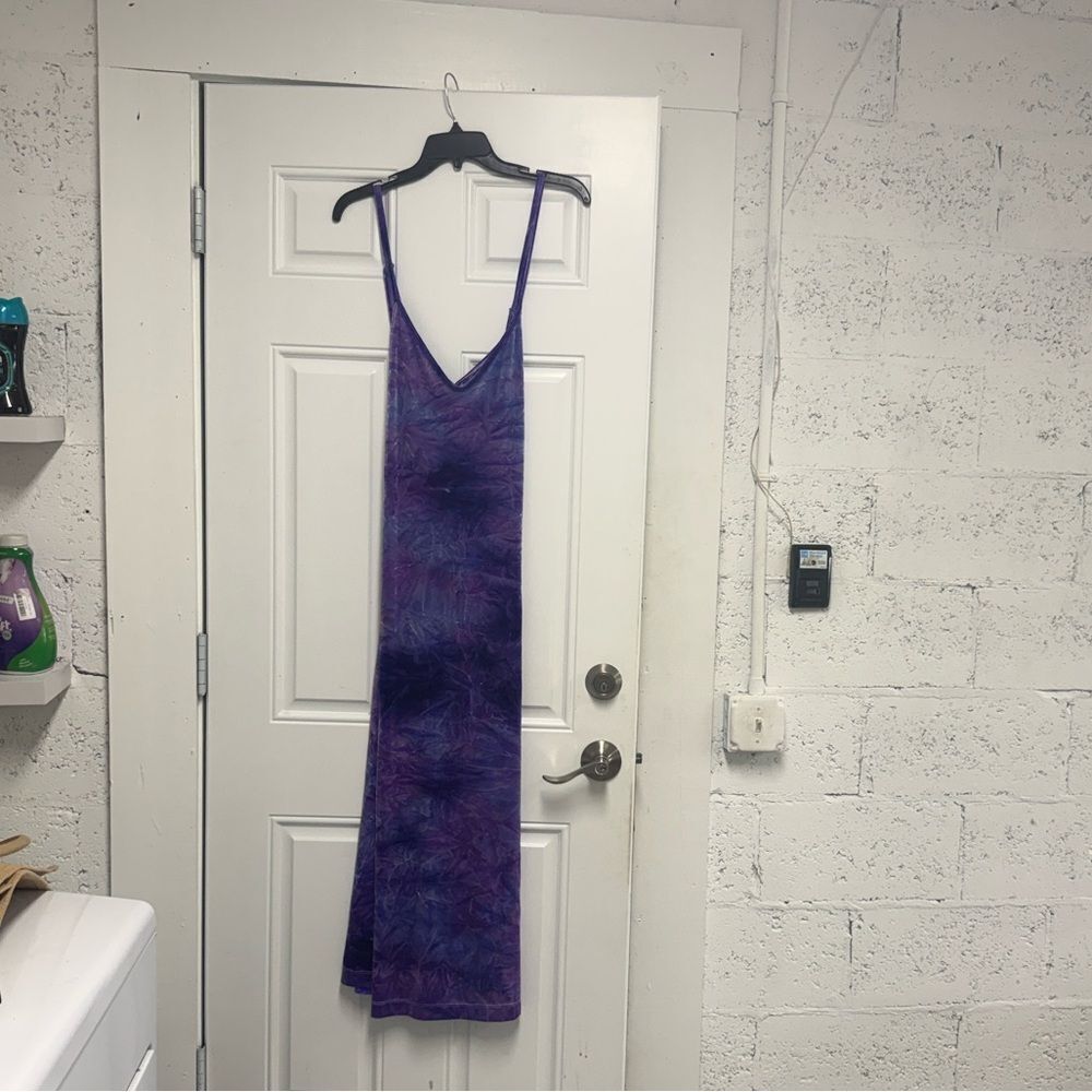 Purple Velvet Spaghetti Strap Dress - Adjustable Straps NWOT Long Dress - Mediu